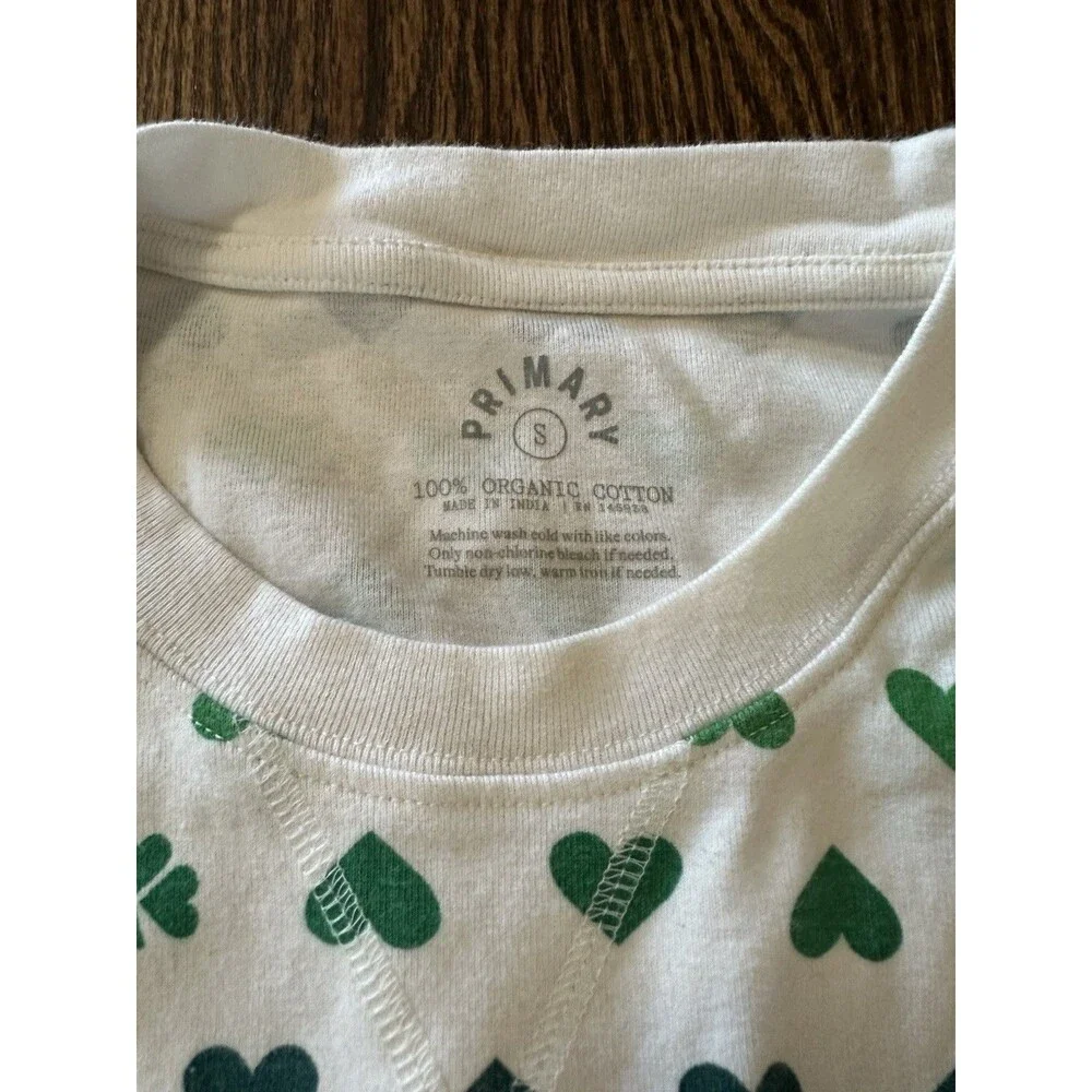 Primary Adult‎ St Patrick’s Day Pajama Set Small Top Medium Bottom Green Cotton